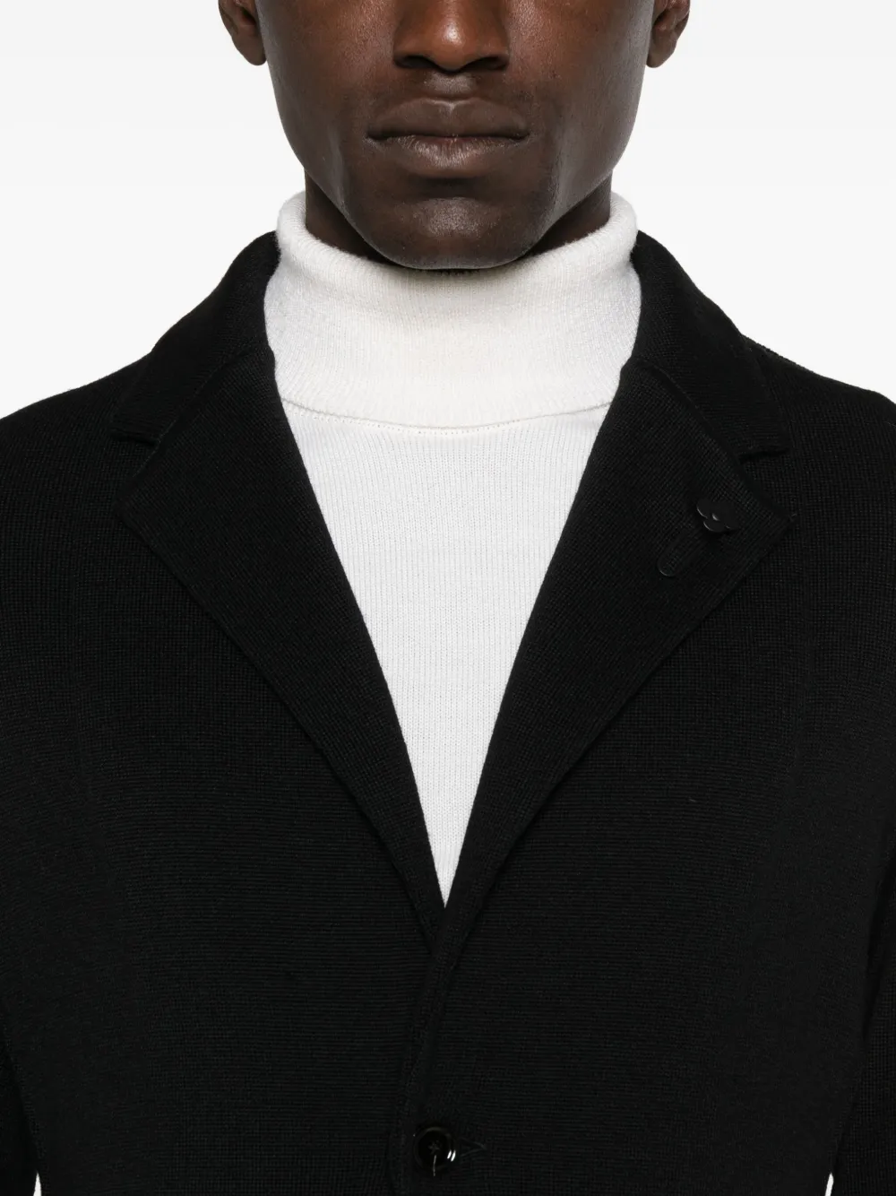 Lardini Patch-pockets Wool Blazer In Black