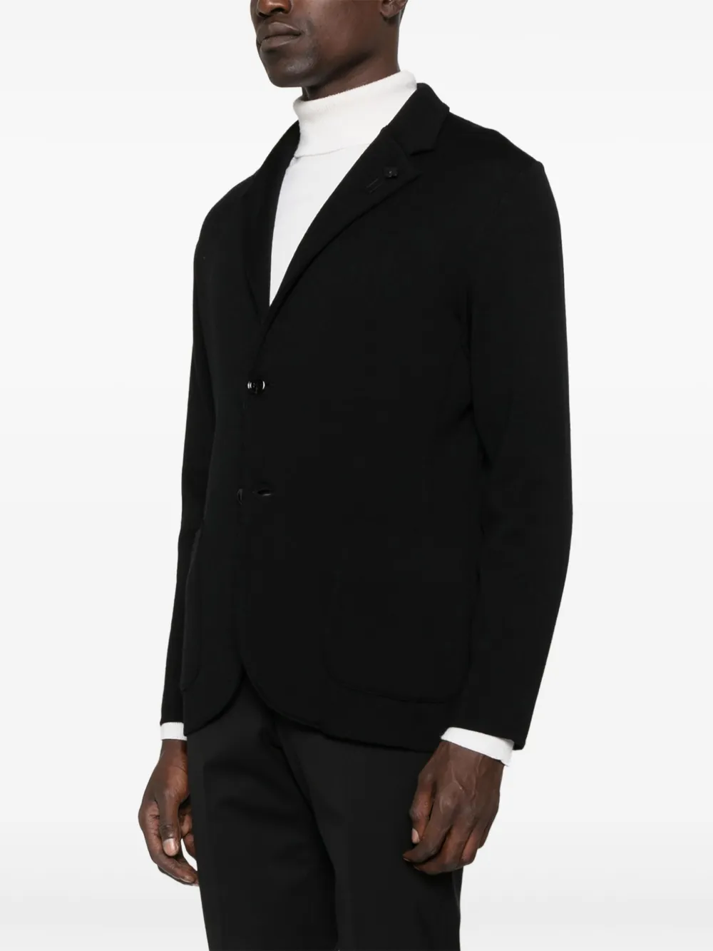 Lardini Wollen blazer met opgestikte zak Zwart