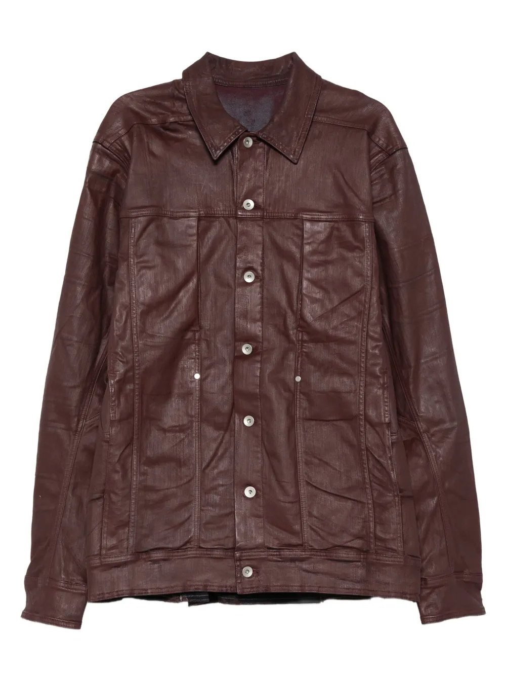 Rick Owens DRKSHDW Shirtjack met knoopsluiting en gewaxt-effect Rood
