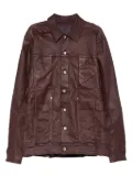 Rick Owens DRKSHDW button-fastening waxed-effect shirt jacket - Red