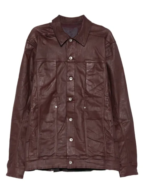 Rick Owens DRKSHDW button-fastening waxed-effect shirt jacket