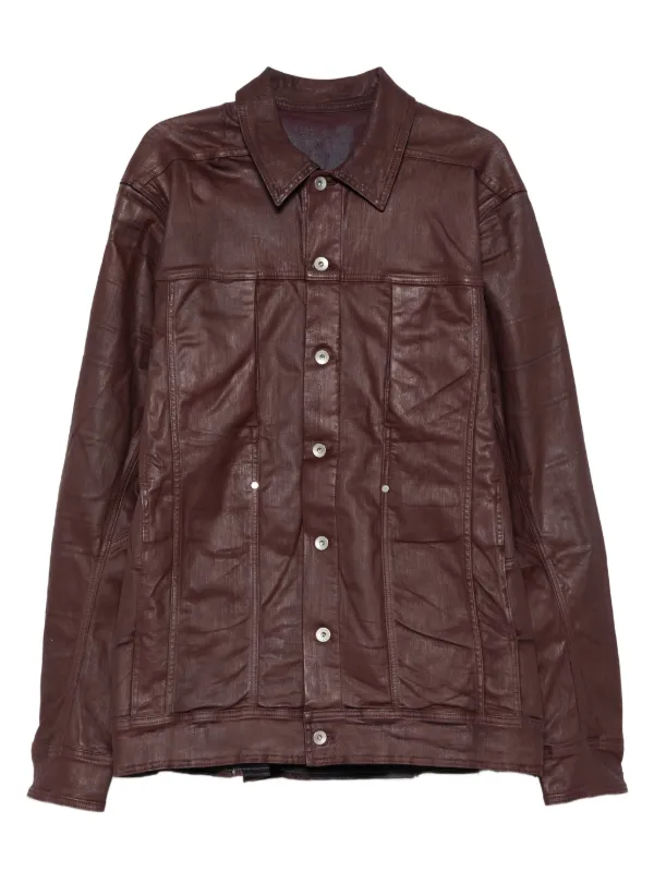 Rick Owens DRKSHDW button-fastening waxed-effect Shirt Jacket