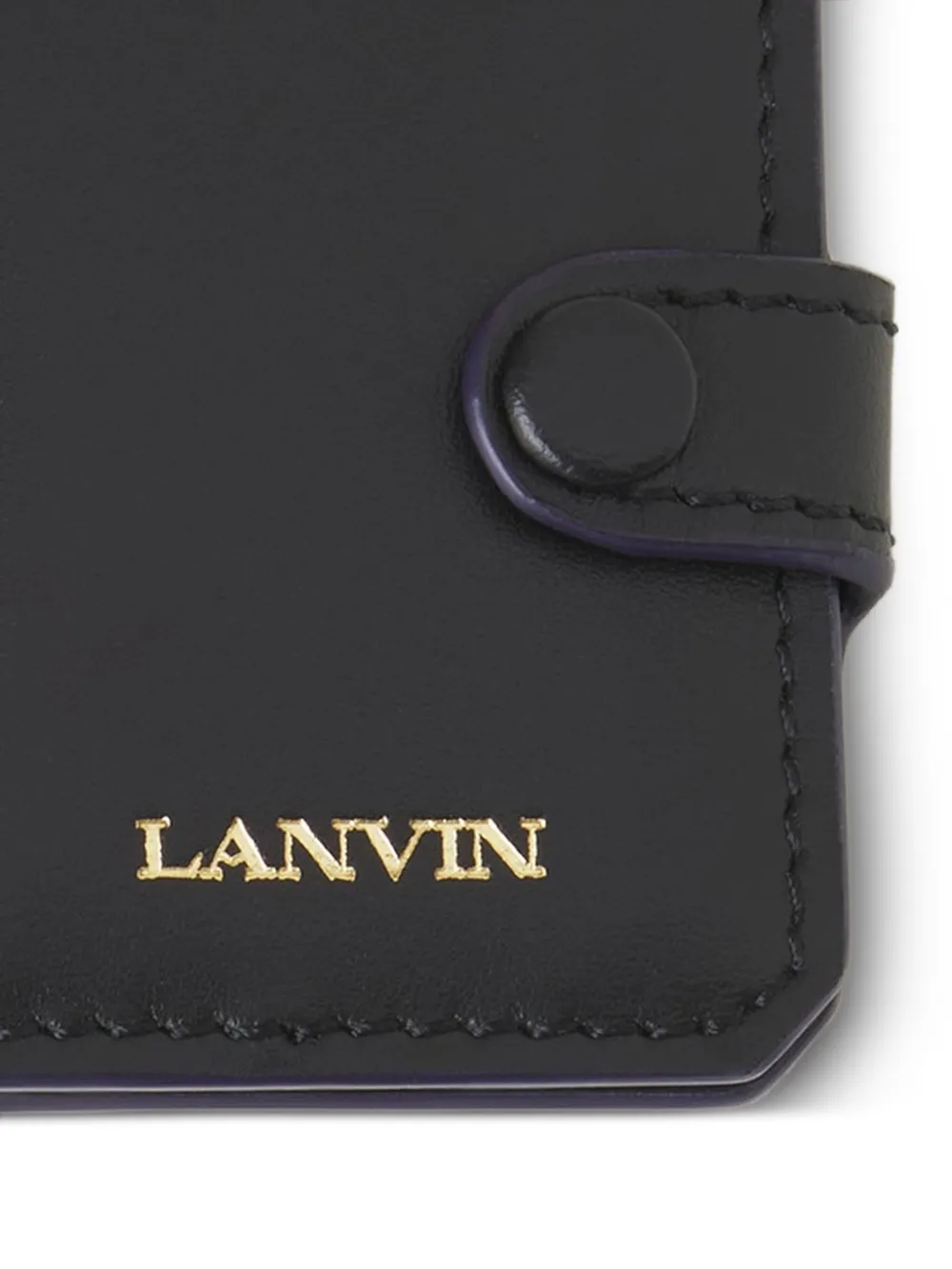 Lanvin Leren pasjeshouder met sleutelhanger Zwart