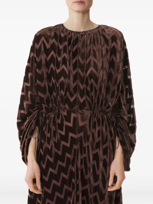 Lanvin Devor-velvet Maxi Dress - Women - Brown Dresses - XL