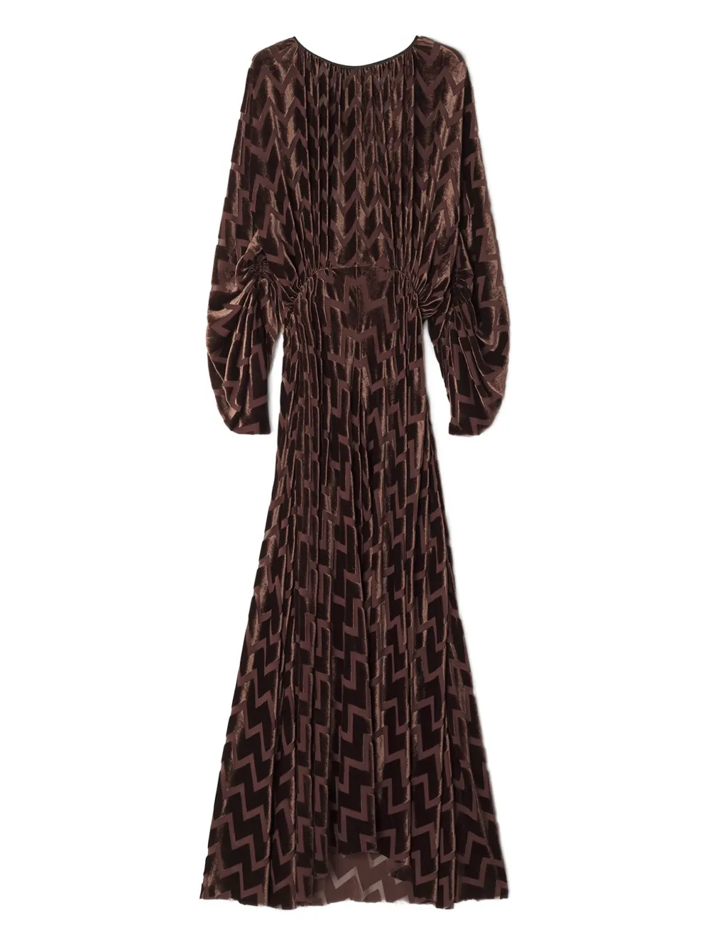 Lanvin robe longue à chevrons | marron | Image 1
