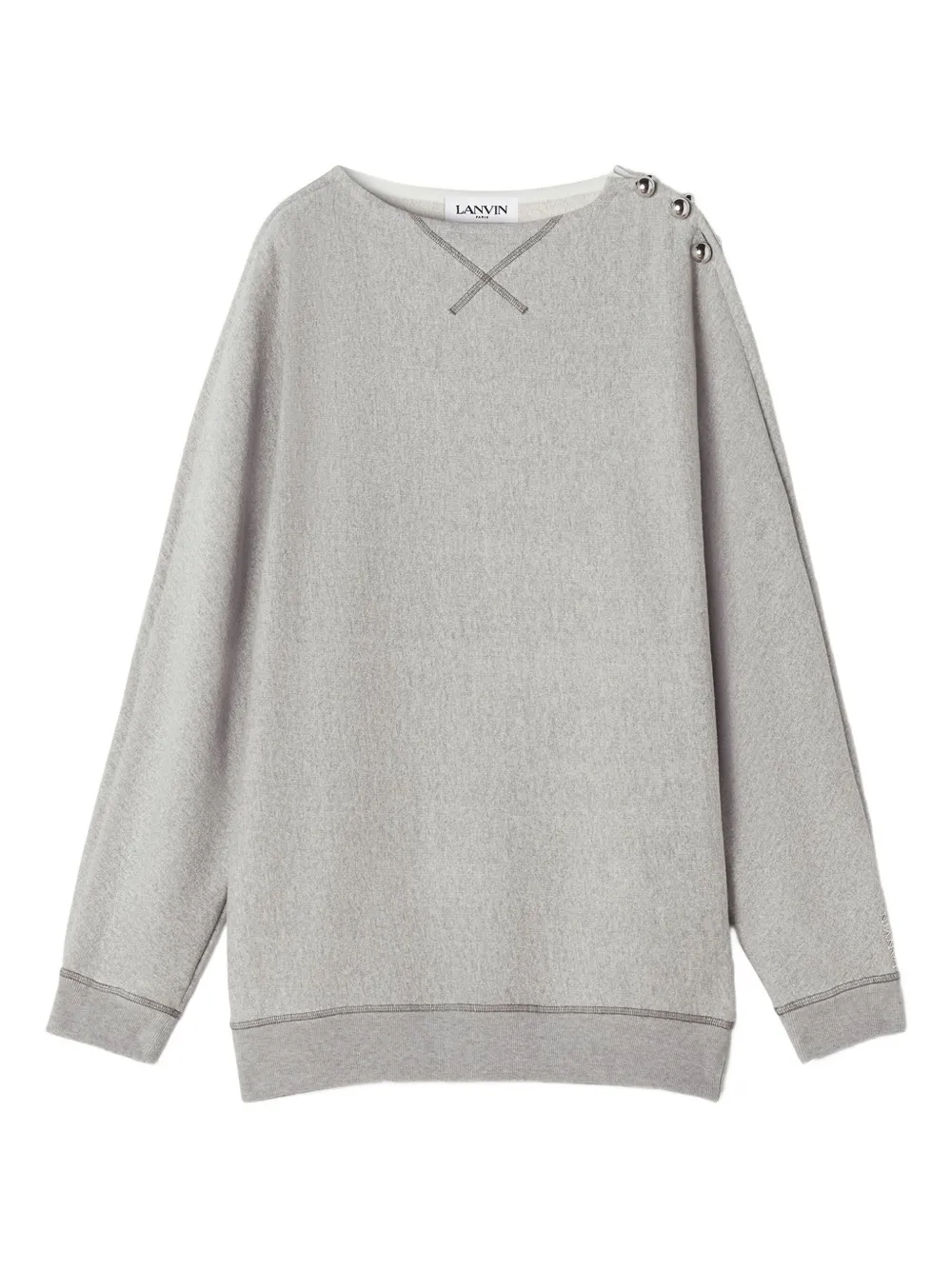 Lanvin Trui met boothals en knoopdetail Grijs