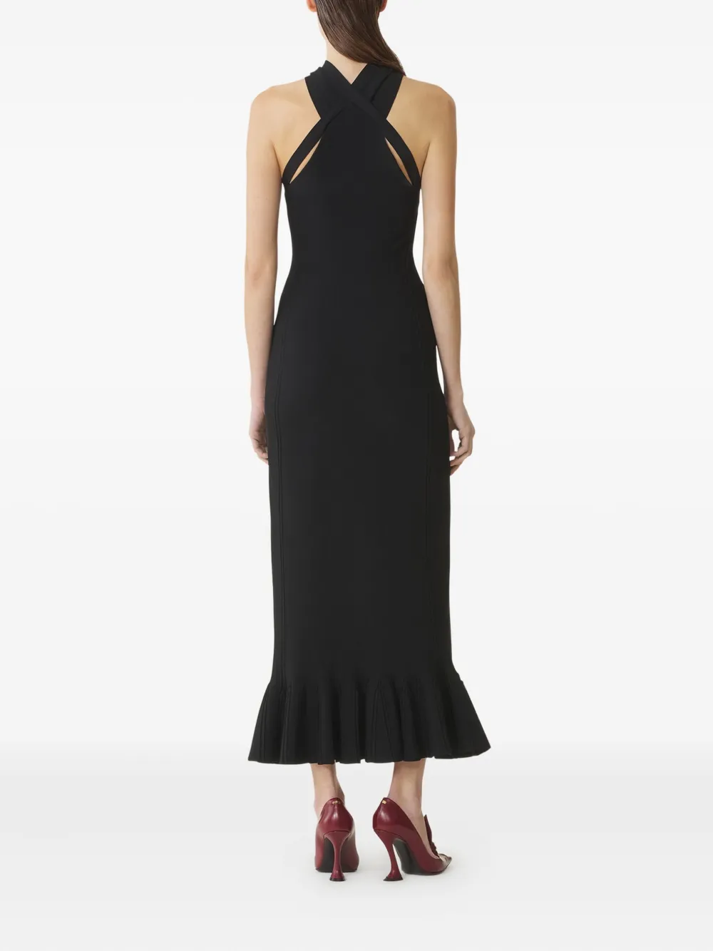 Lanvin Midi-jurk met halternek Zwart