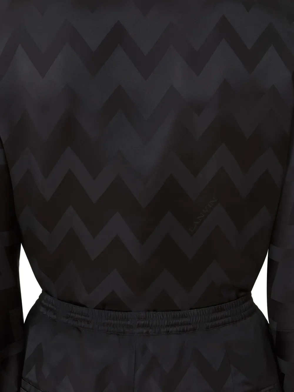 Lanvin Chevron-pattern Button-detail Blouse In Black