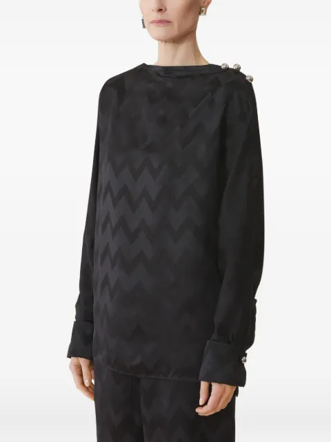 Lanvin chevron-pattern button-detail blouse