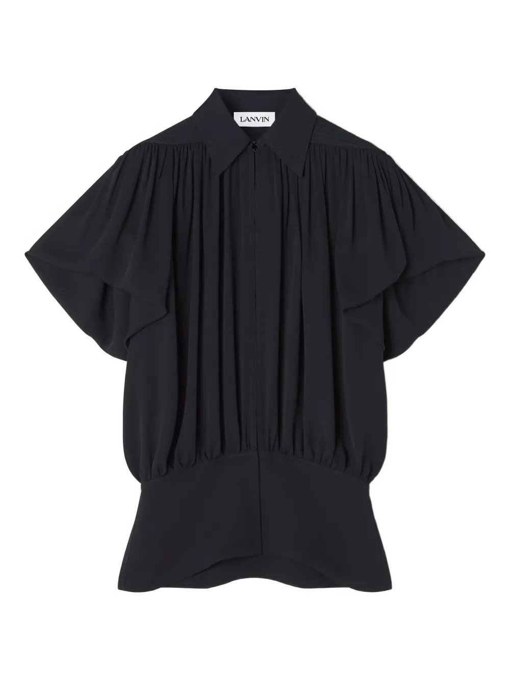 Lanvin pleated-panel short-sleeve top | Black | Image 1