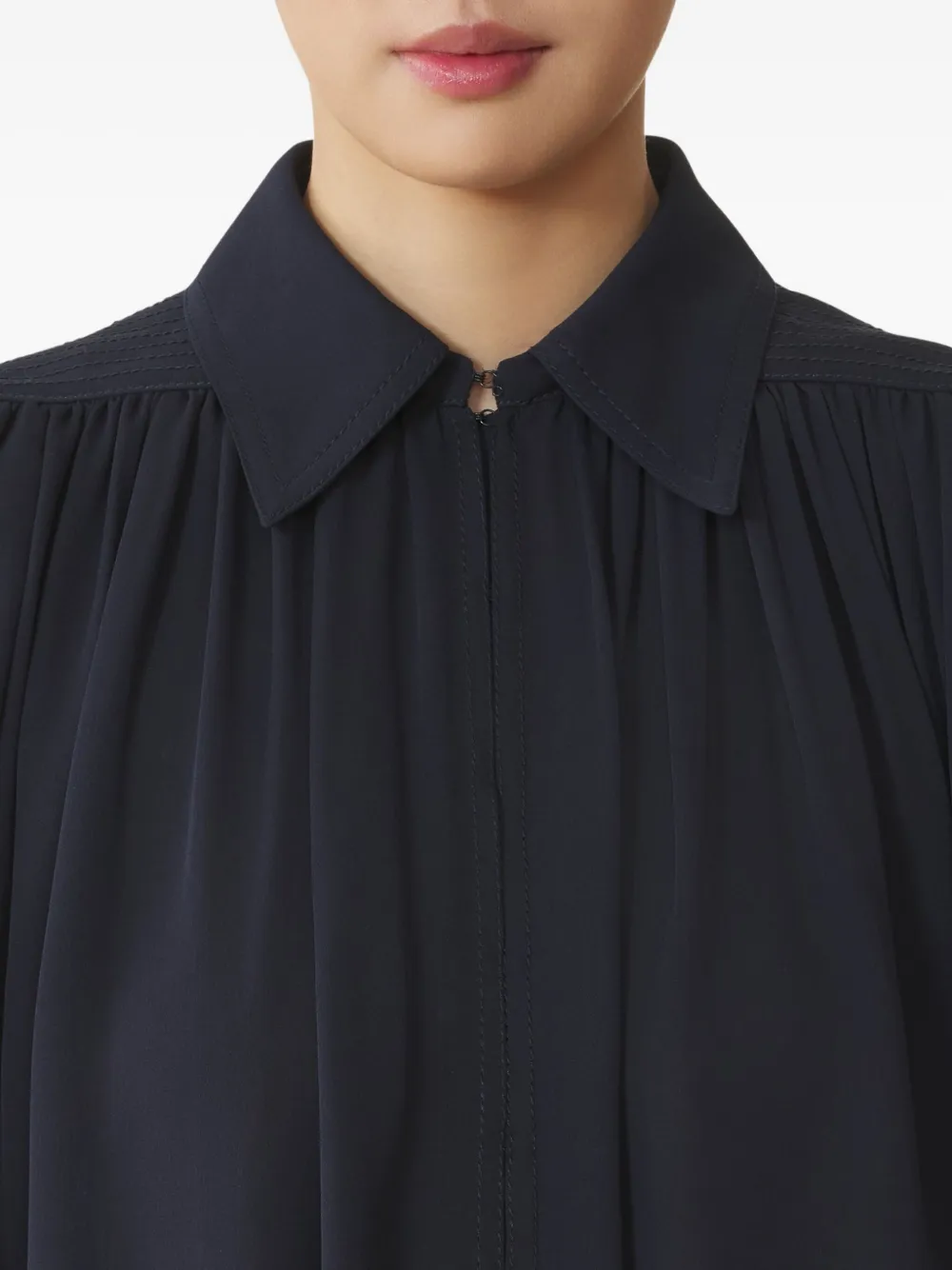 Lanvin Top met geplooid vlak en korte mouwen Zwart