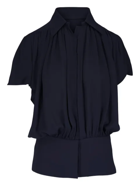 Lanvin pleated-panel short-sleeves top