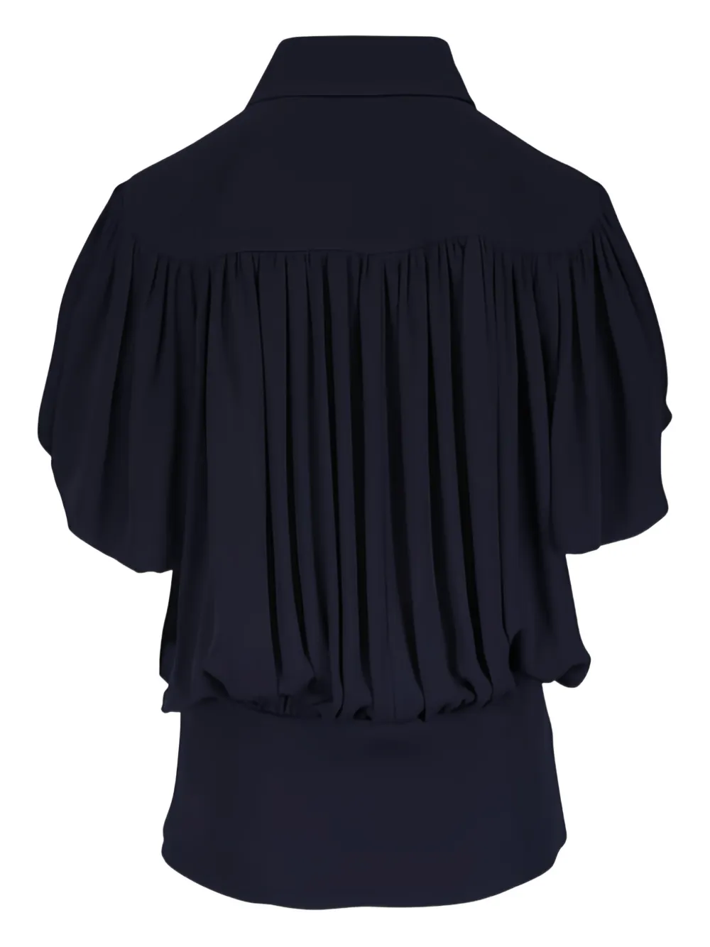  Lanvin Pleated-panel Short-sleeves Top - Black 