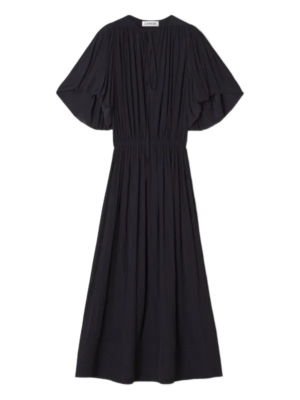 lanvin pleated dress Robe Plisse En Charmeuse Et Coton White