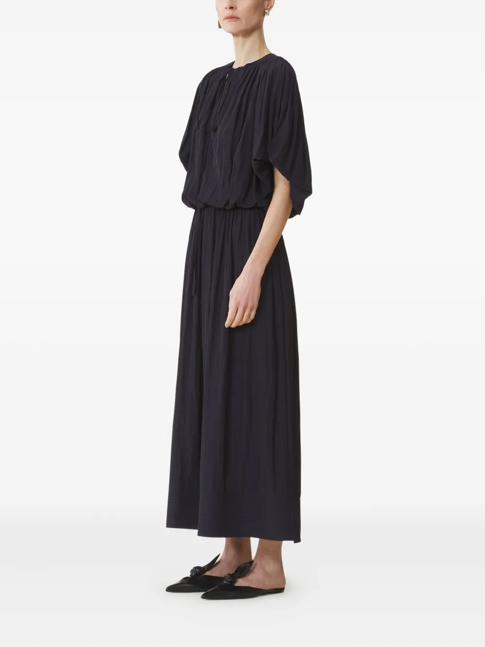 Lanvin Midi Dress In Charmeuse In Gray