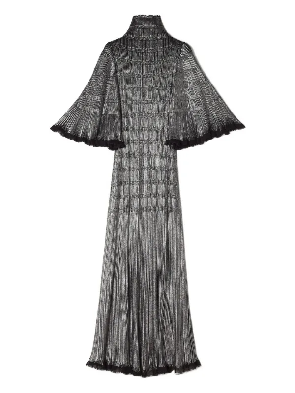 Lanvin - Midi Dress in Metallic Viscose For Women - Black - Size XS