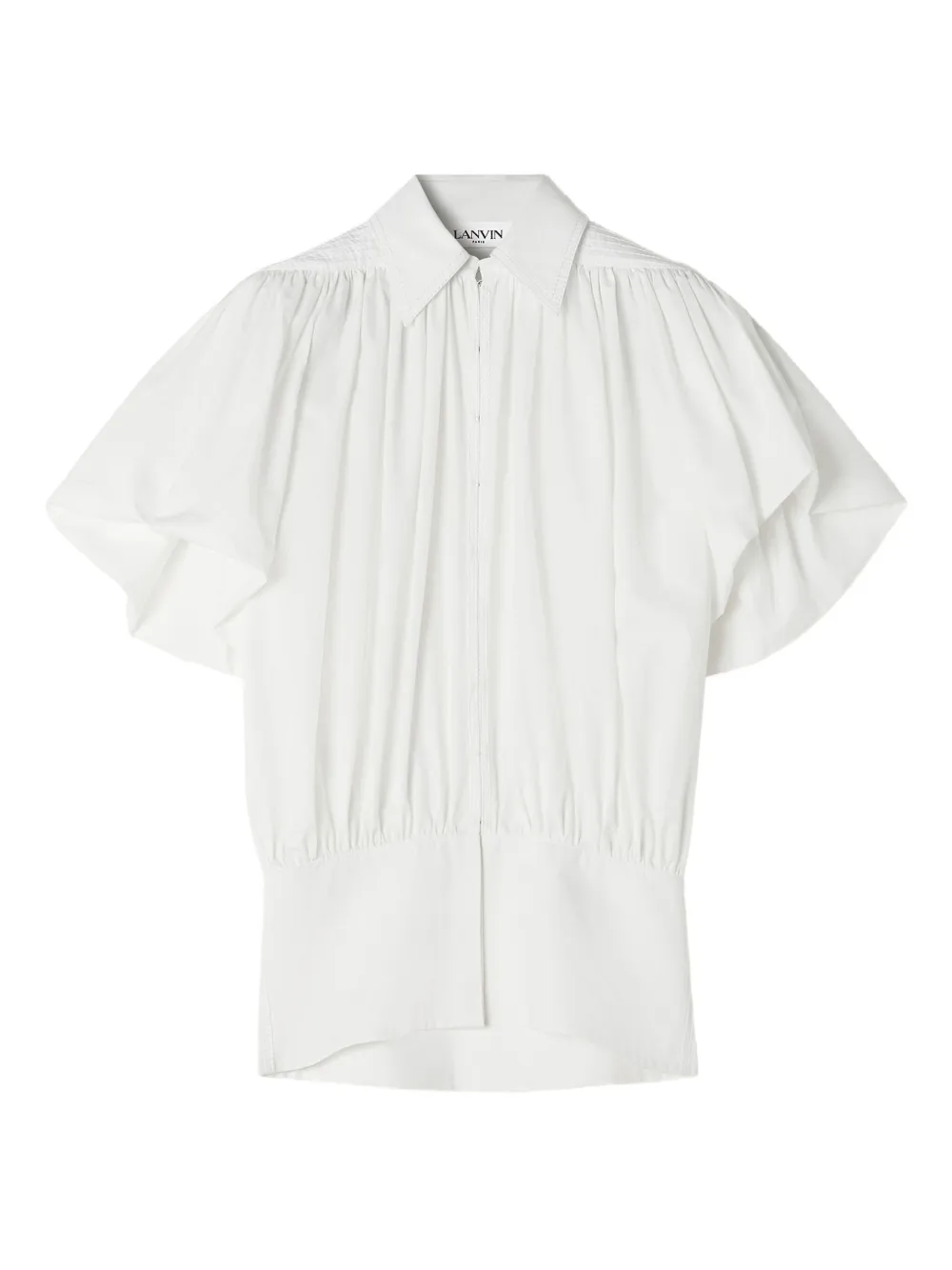 Lanvin Puffed-sleeve Cotton Blouse In White