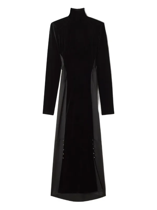 lanvin dress black LONG EMBROIDERED CHARMEUSE EVENING GOWN main image 1