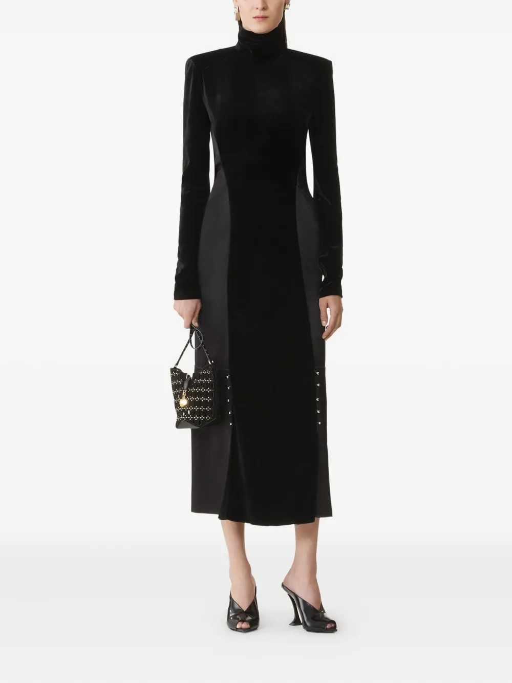 Lanvin Fluwelen mini-jurk met hoge hals - Zwart