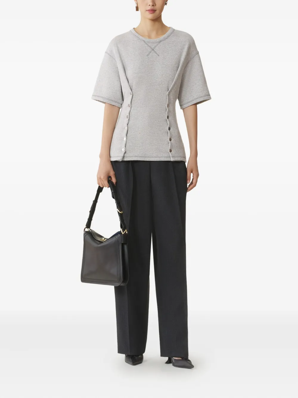 Lanvin button-detailed short-sleeve top | T-Shirts & Jersey Shirts | Image 2