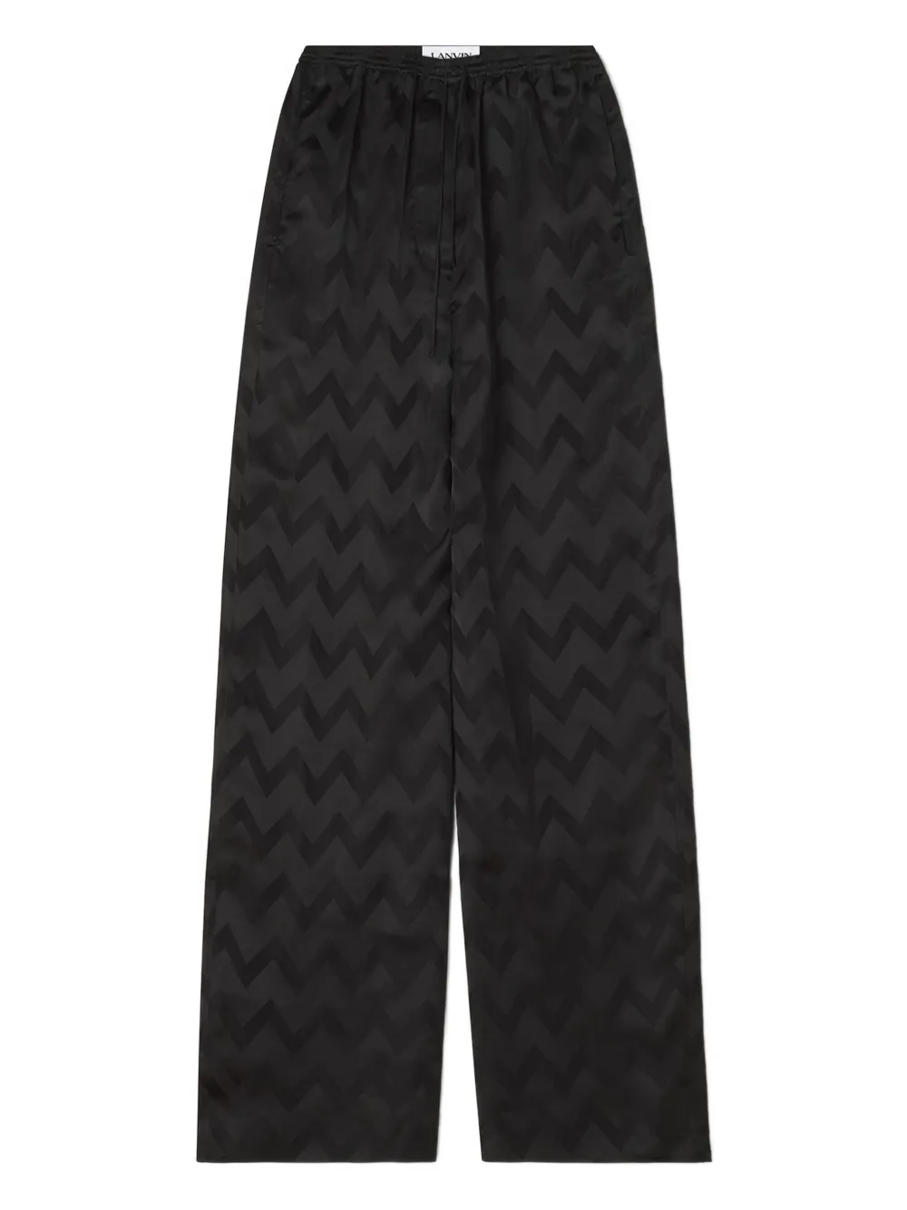 Lanvin Chevron-pattern Drawstring Trousers In Black