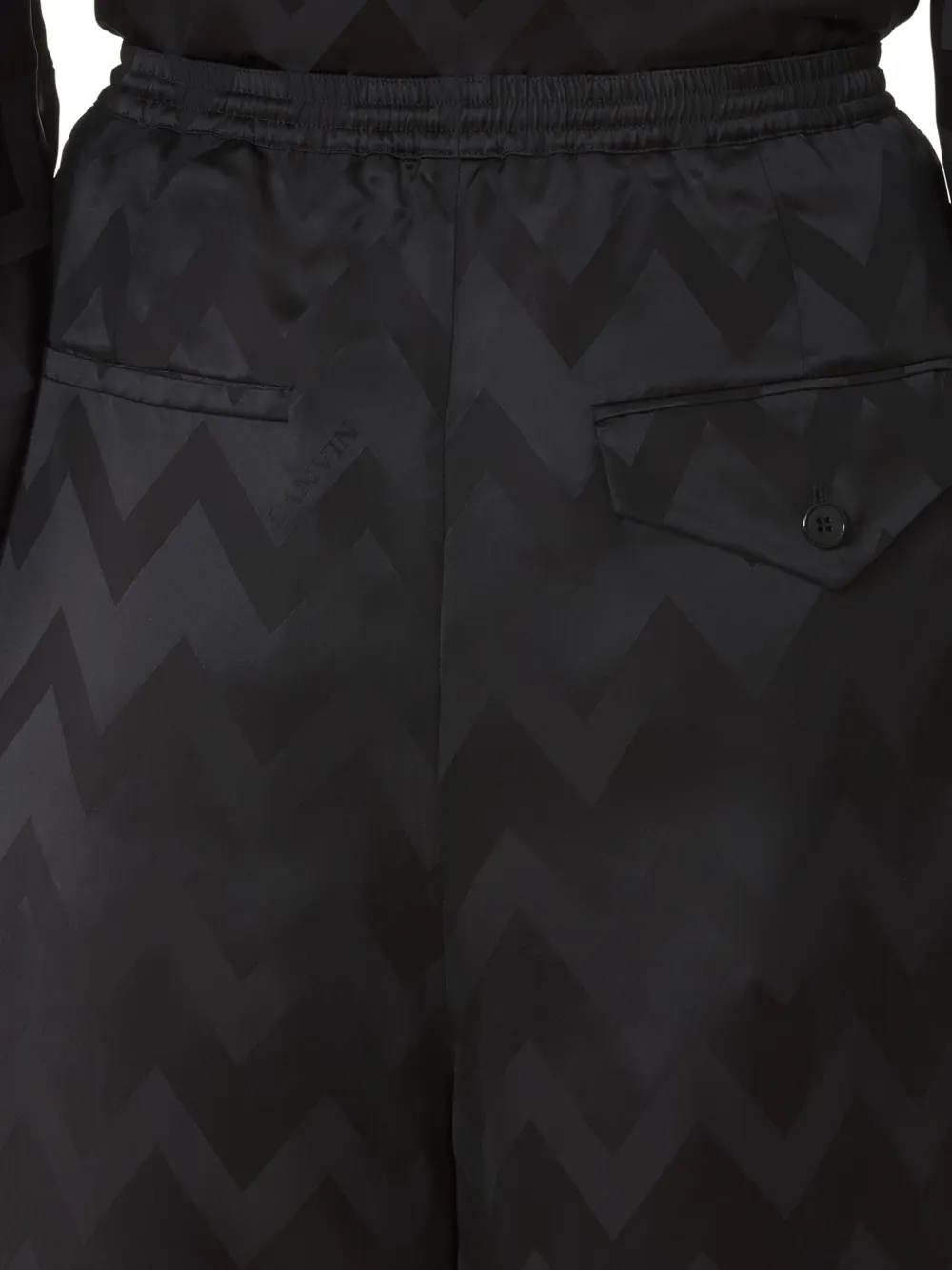 Lanvin Chevron-pattern Drawstring Trousers In Black