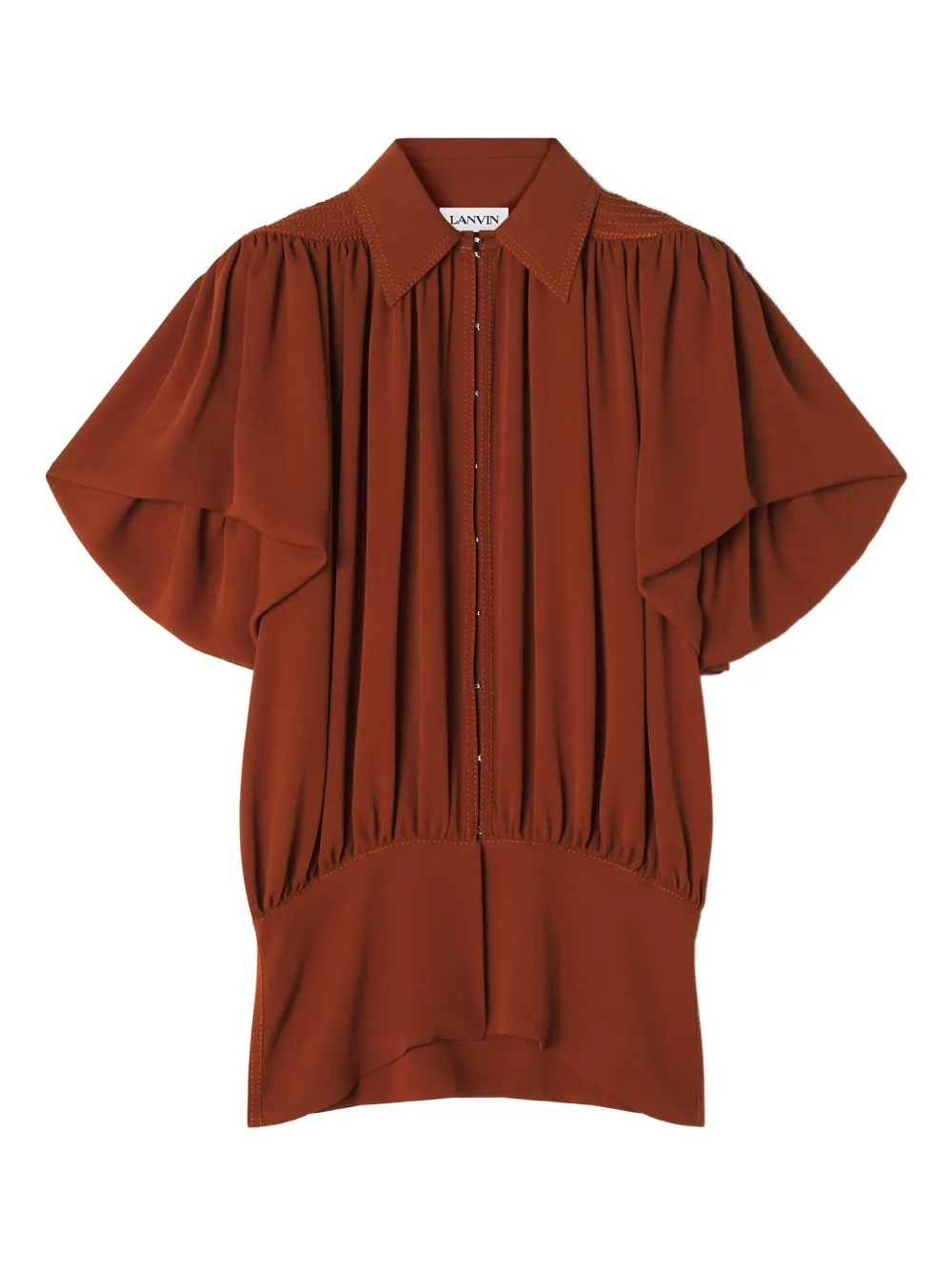 Lanvin puffed-sleeve button top | Orange | Image 1