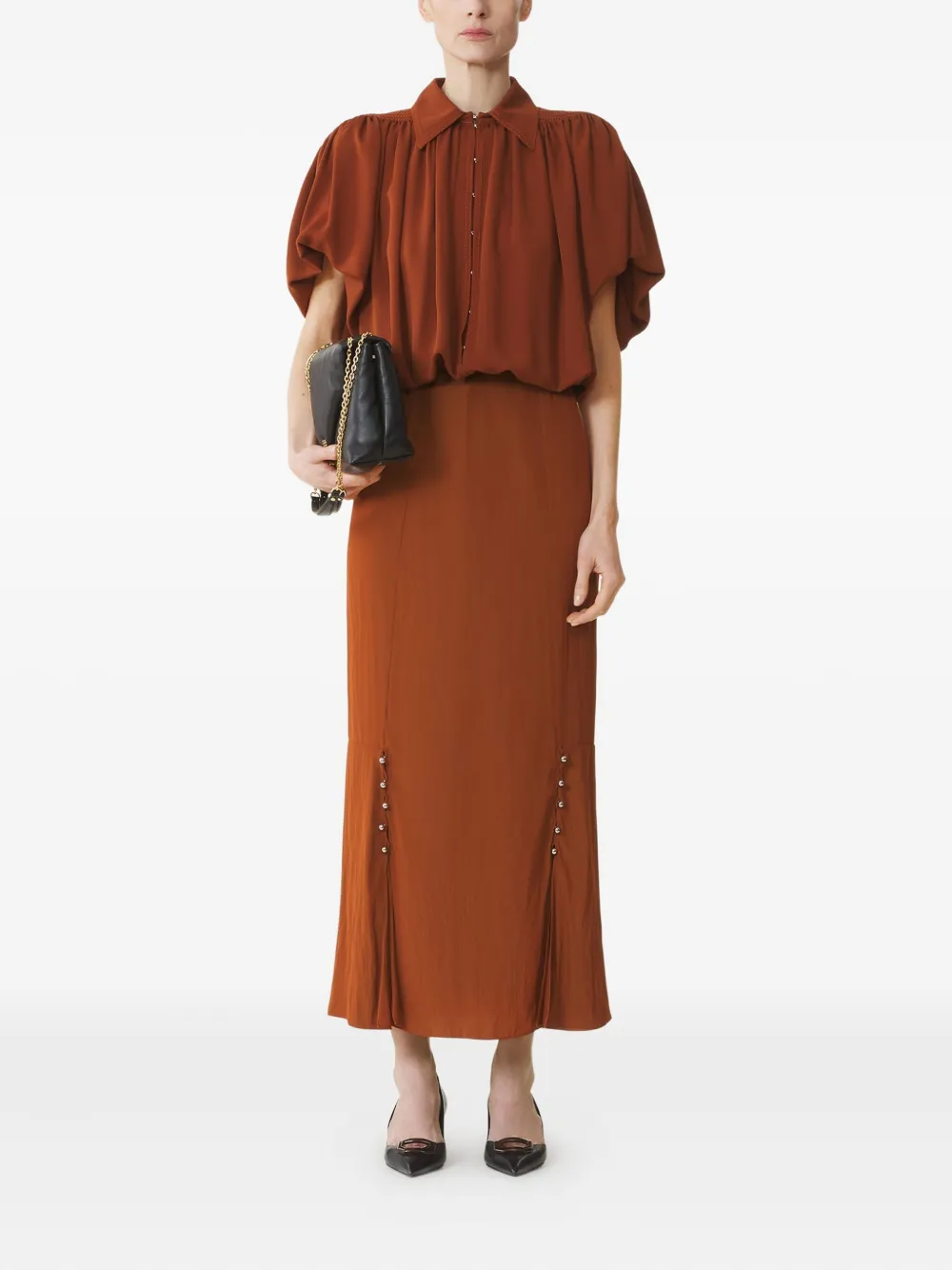 Lanvin puffed-sleeve button top | Blouses | Image 2