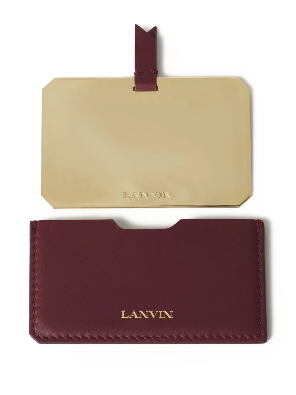 Lanvin Leren pasjeshouder met stiksel Rood
