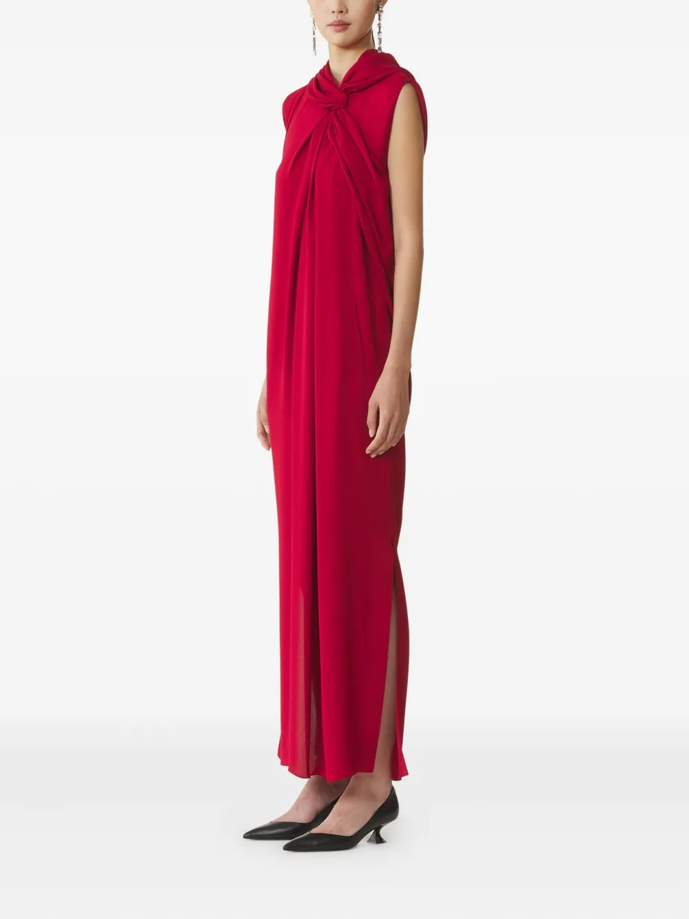 Lanvin Gedrapeerde maxi-jurk Rood