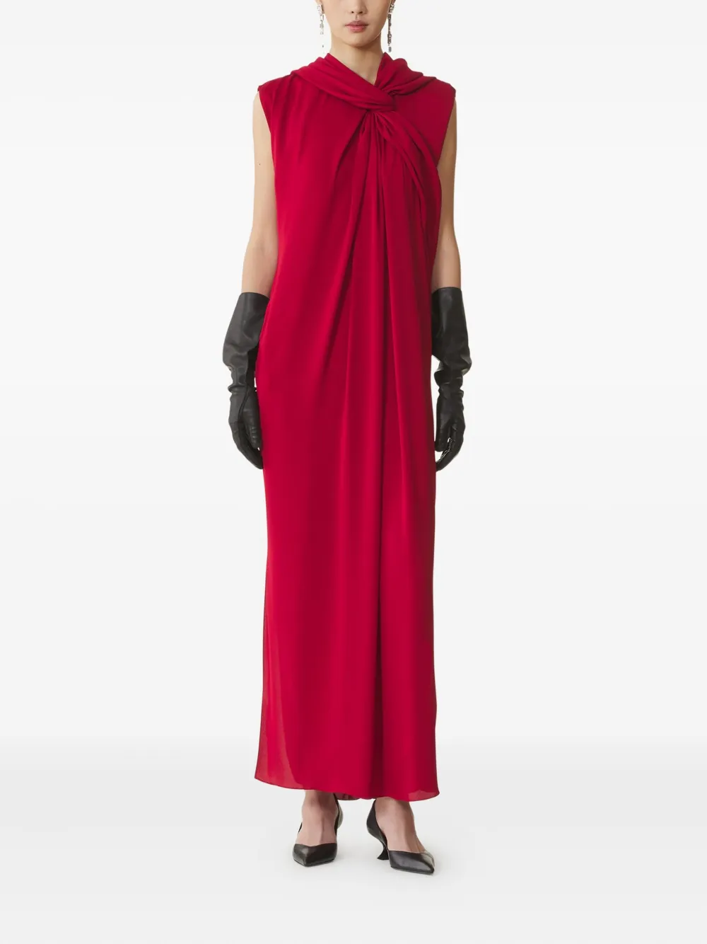 Lanvin Gedrapeerde maxi-jurk Rood