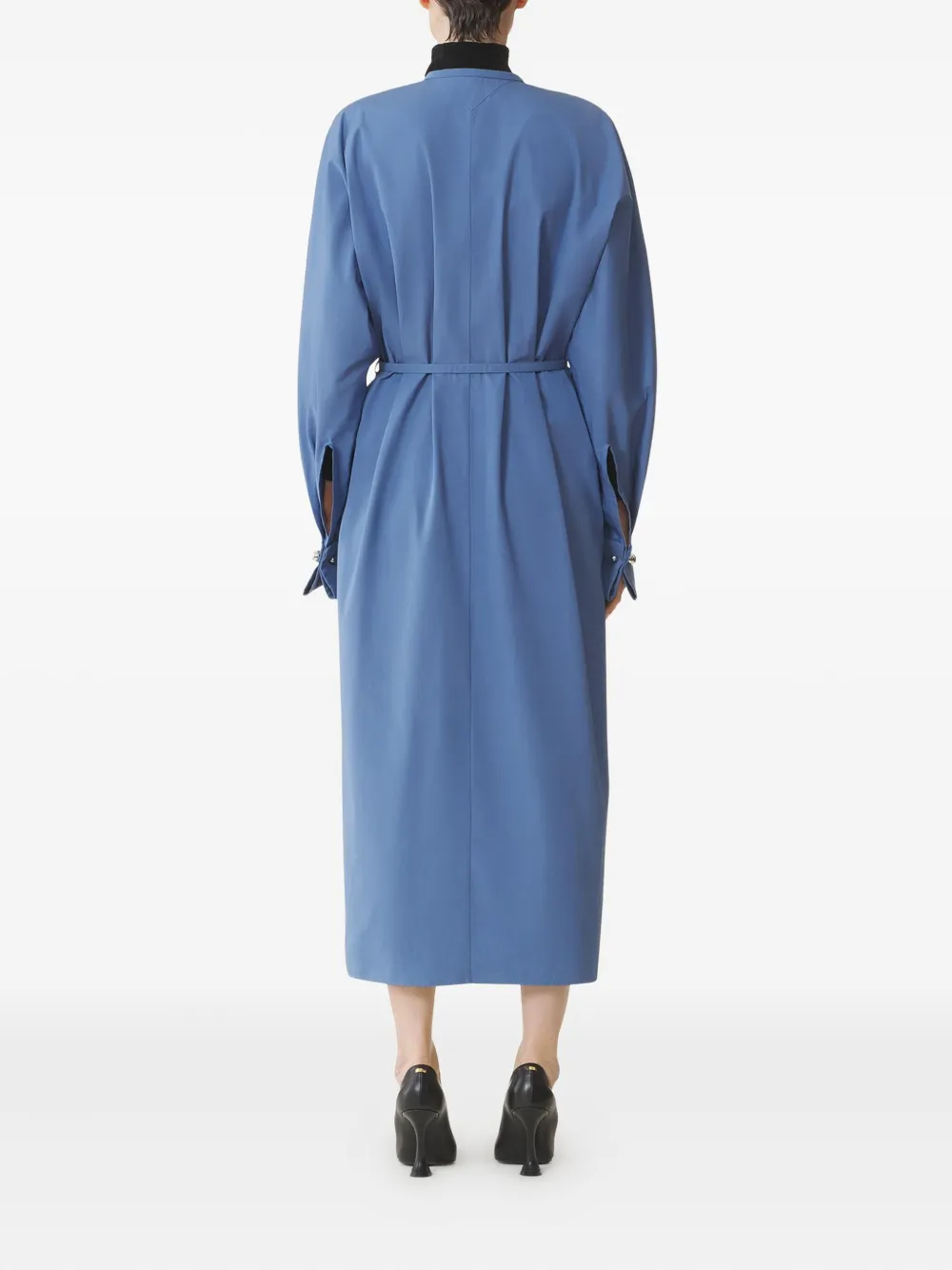 Lanvin Belted Midi Dress In Blue