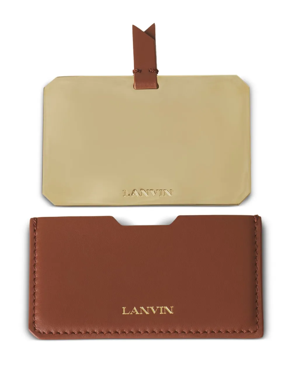 Lanvin Leren pasjeshouder met stiksel Bruin