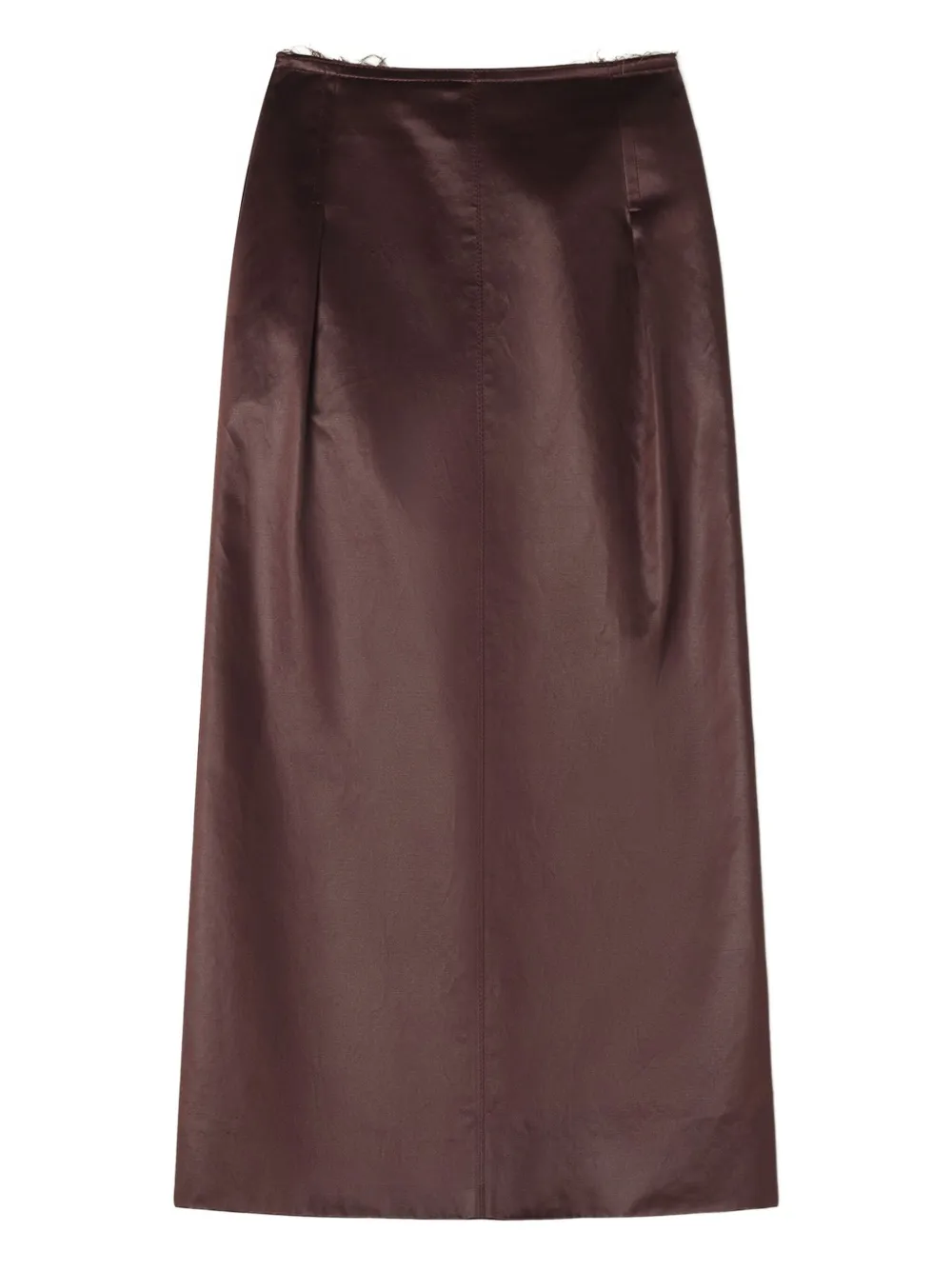 Lanvin Button-detail Midi Skirt In Brown