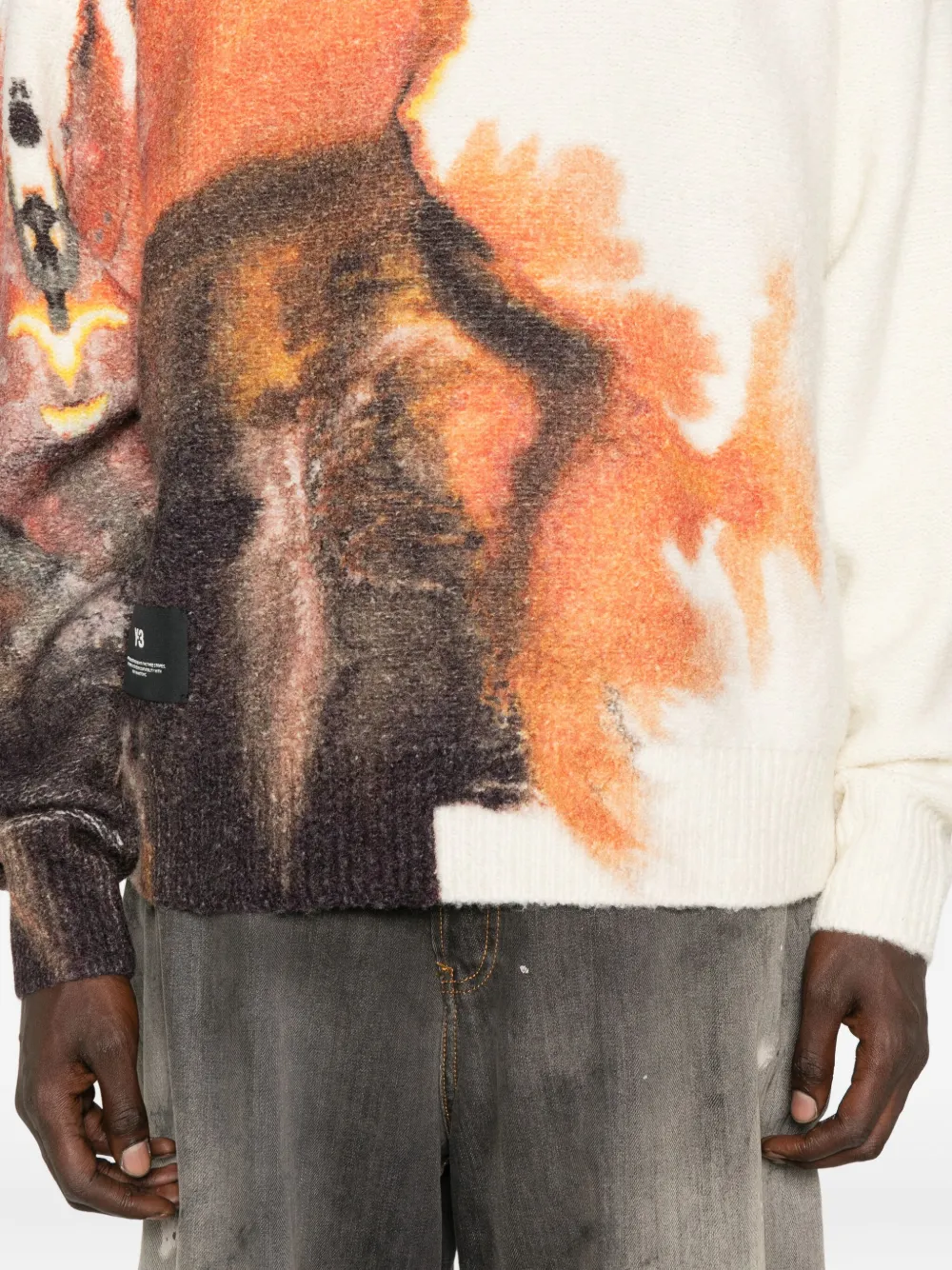 Y-3 Sweater met print Beige