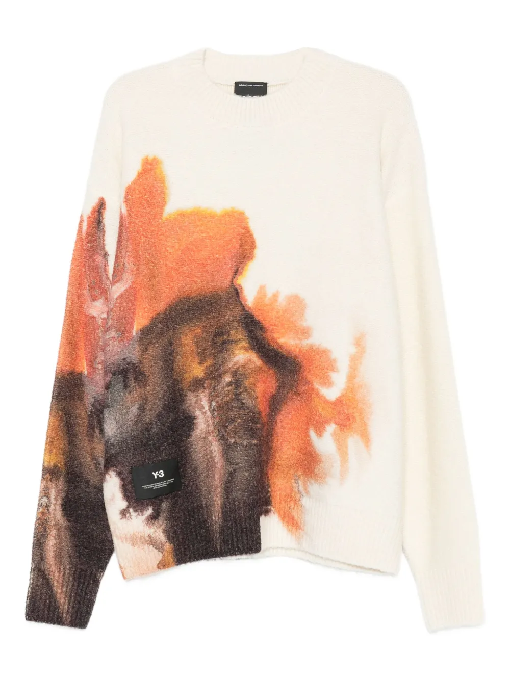 Y-3 graphic-print crew-neck sweater - ニュートラル Y-3 graphic-print crew-neck sweater - ニュートラル