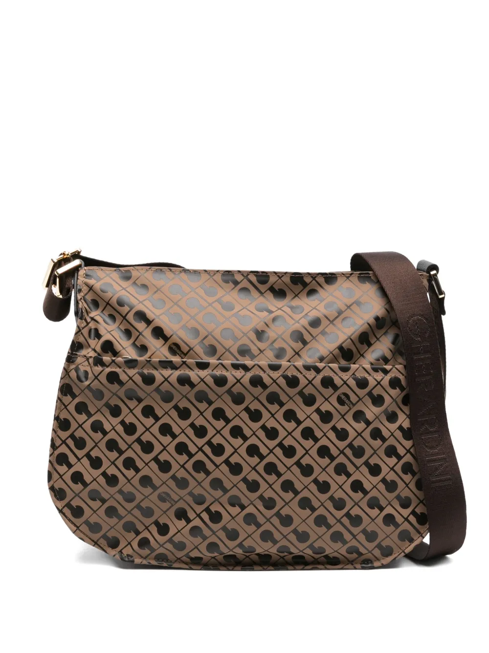 Gherardini Monogram-patterned Satchel Bag In Brown