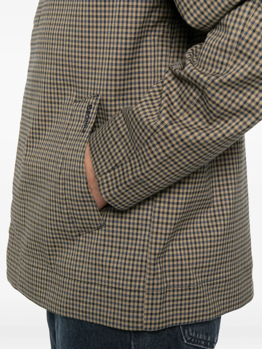 Barbour checked shirt jacket Blauw
