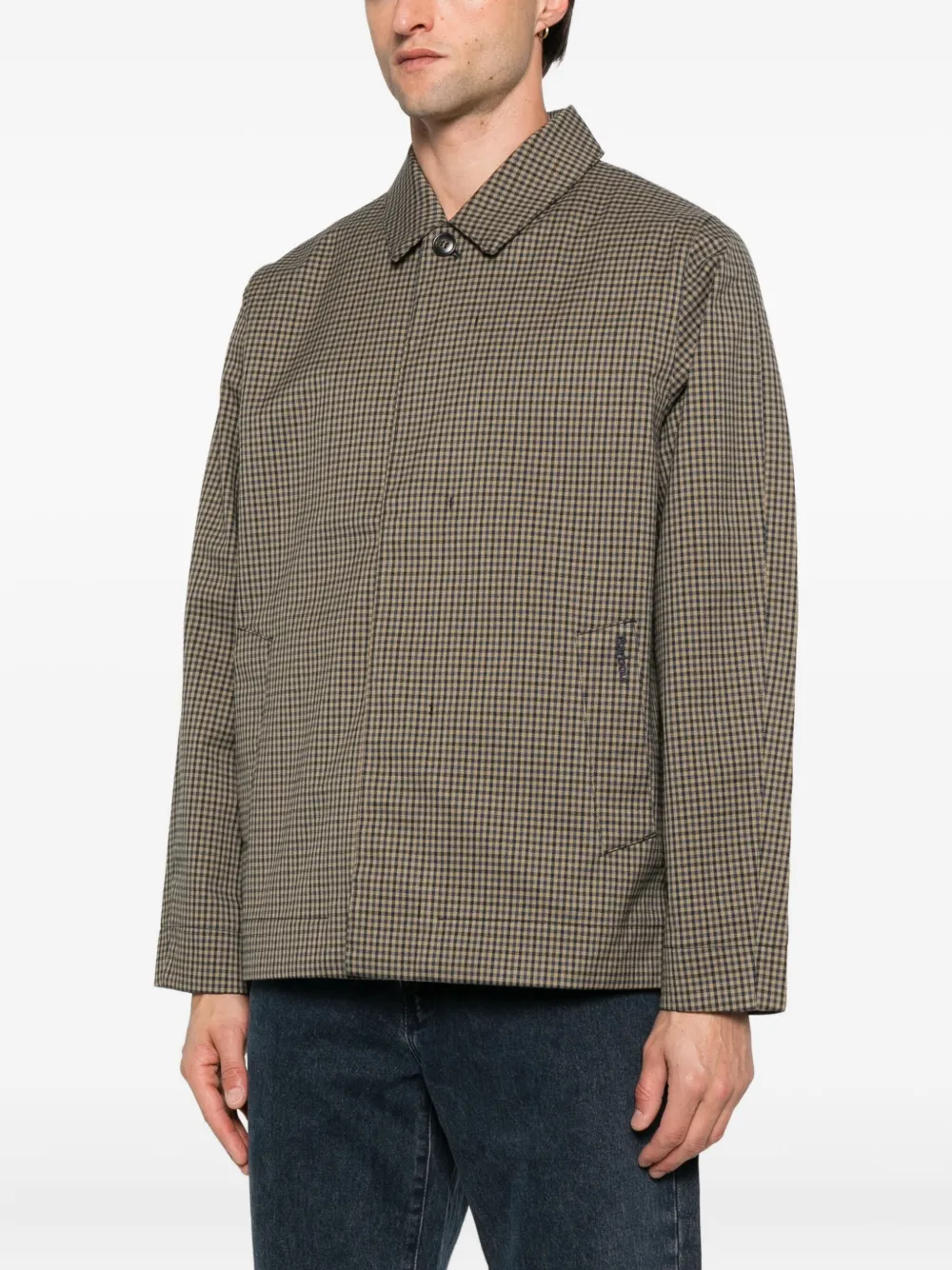 Barbour checked shirt jacket Blauw
