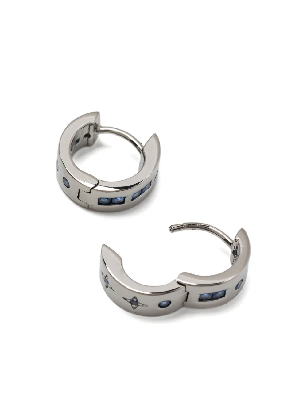 APM Monaco Love Morse Code huggie oorbellen - Zilver