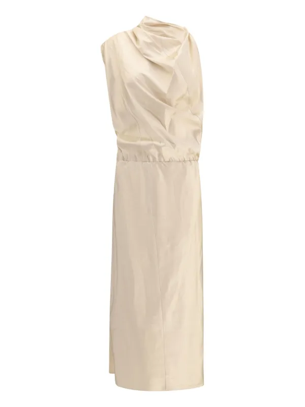 magda butrym halter dress MAGDA BUTRYM | Jersey halter neck midi dress w/ roses | WOMEN | Brown | 32 | Elastane Viscose