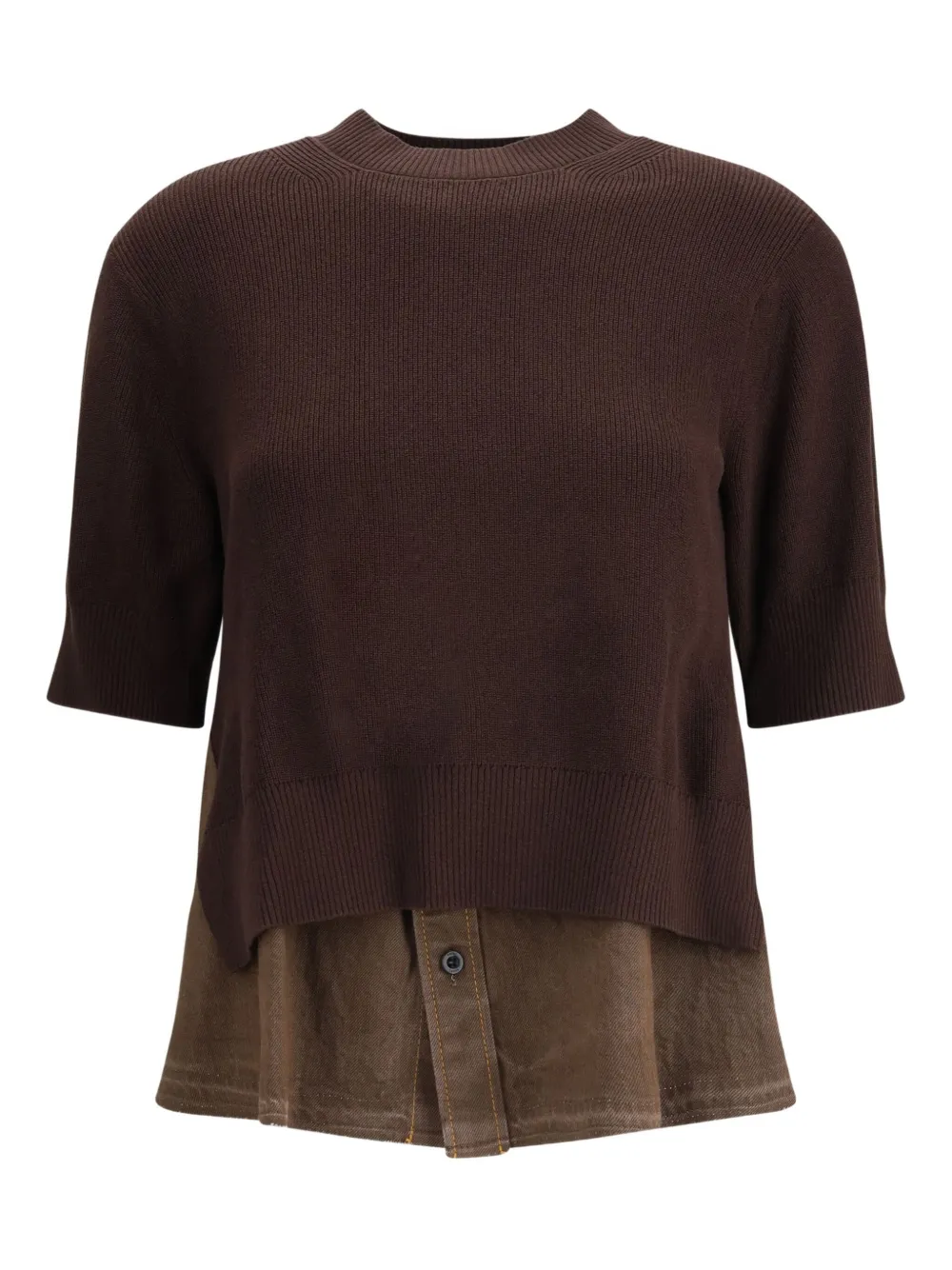 sacai layered knit sweater Bruin