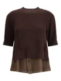 sacai layered knit sweater - Brown