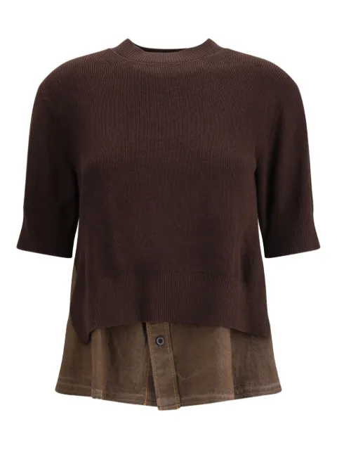 sacai layered knit sweater