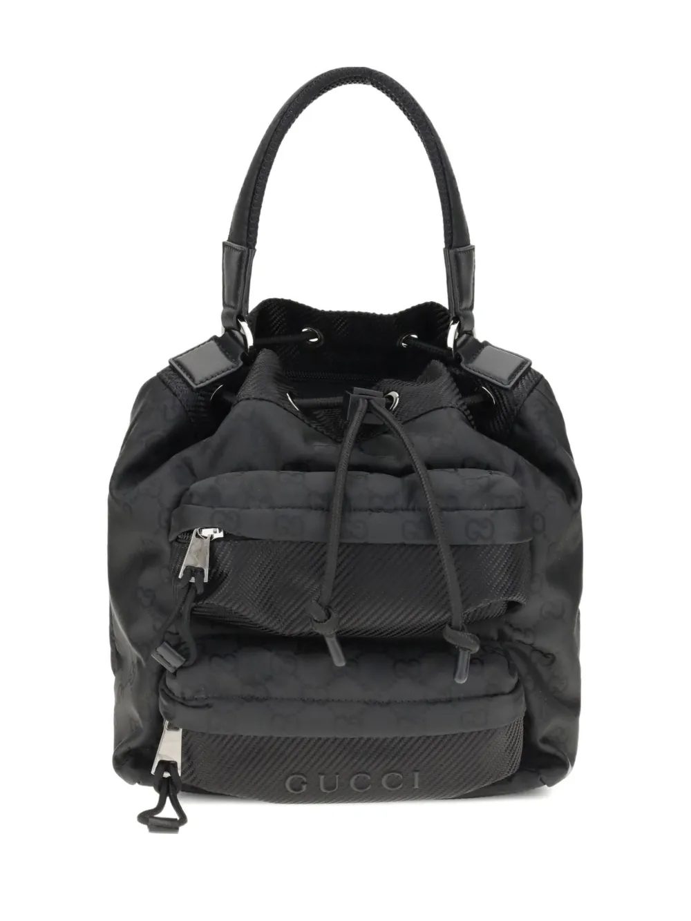 Gucci GG pattern drawstring backpack Zwart