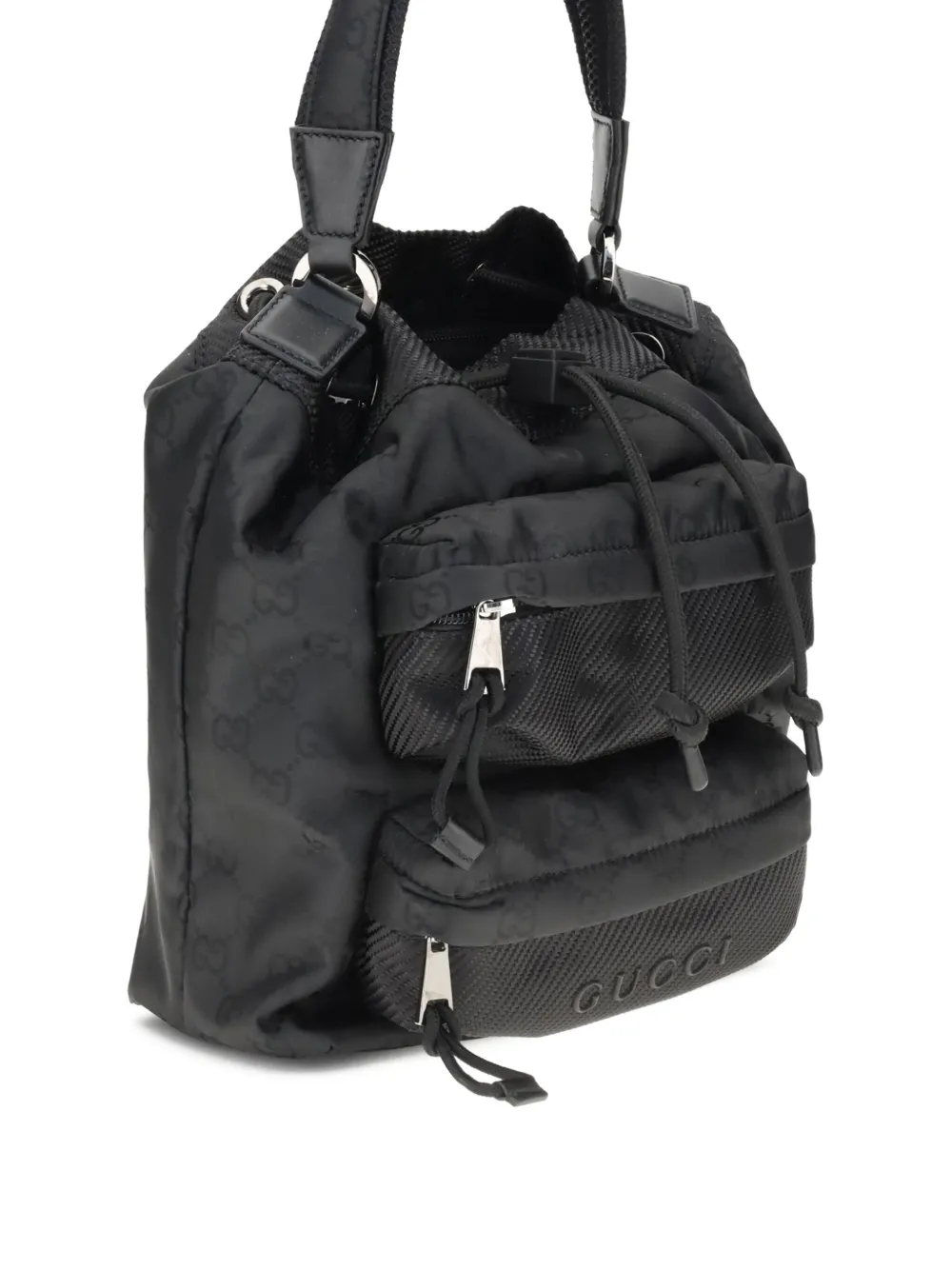 Gucci GG pattern drawstring backpack Zwart