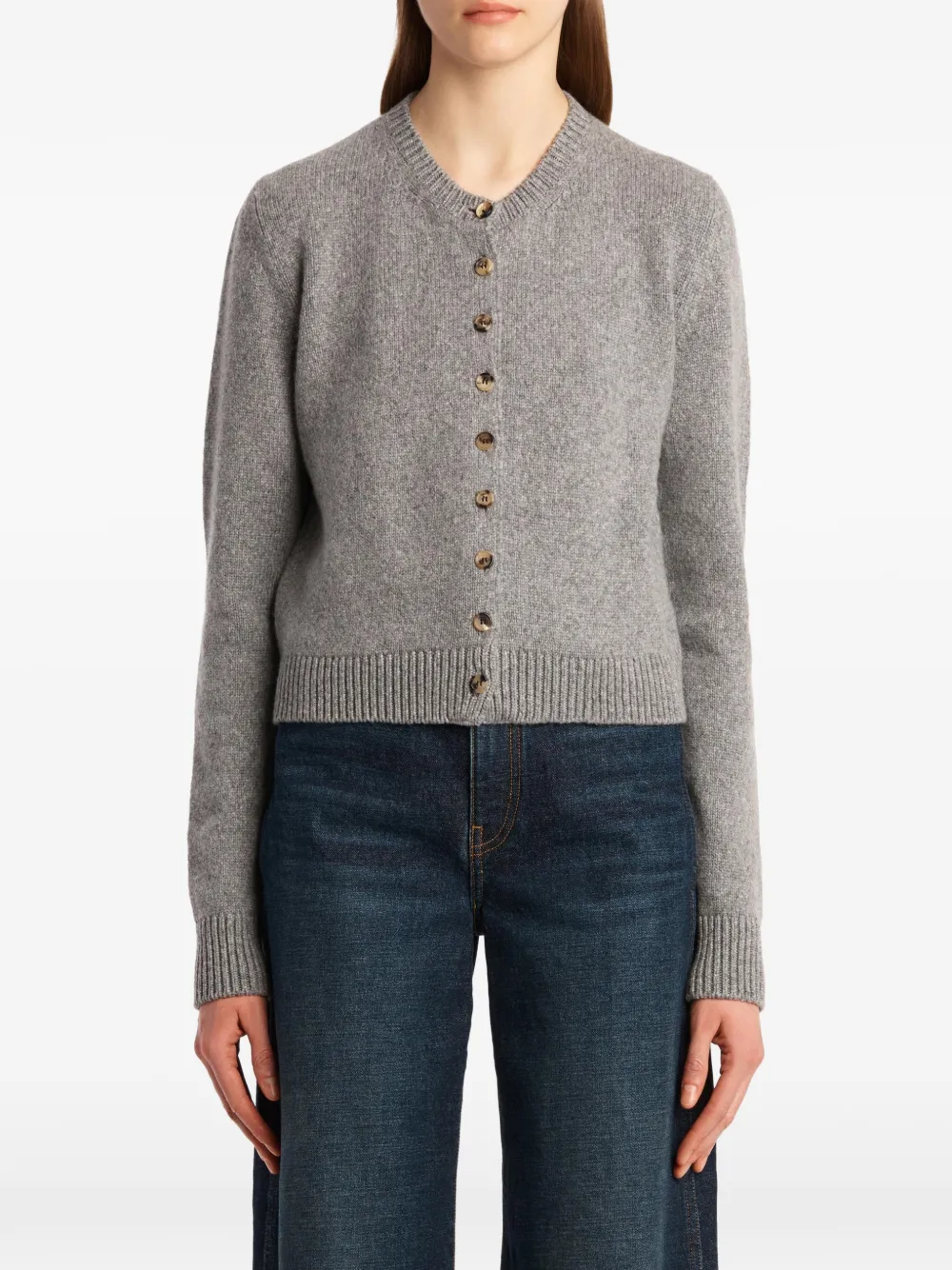 KHAITE Everheart kasjmier vest met knopen Grijs