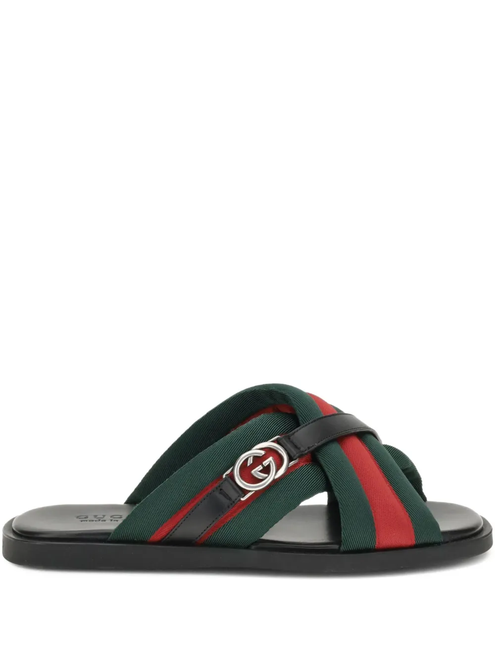 Gucci Maverik criss-cross web-stripe sandals Black
