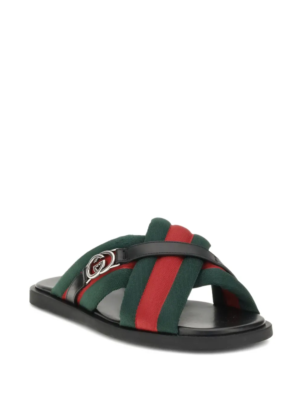 Gucci Maverik criss-cross web-stripe sandals - Zwart