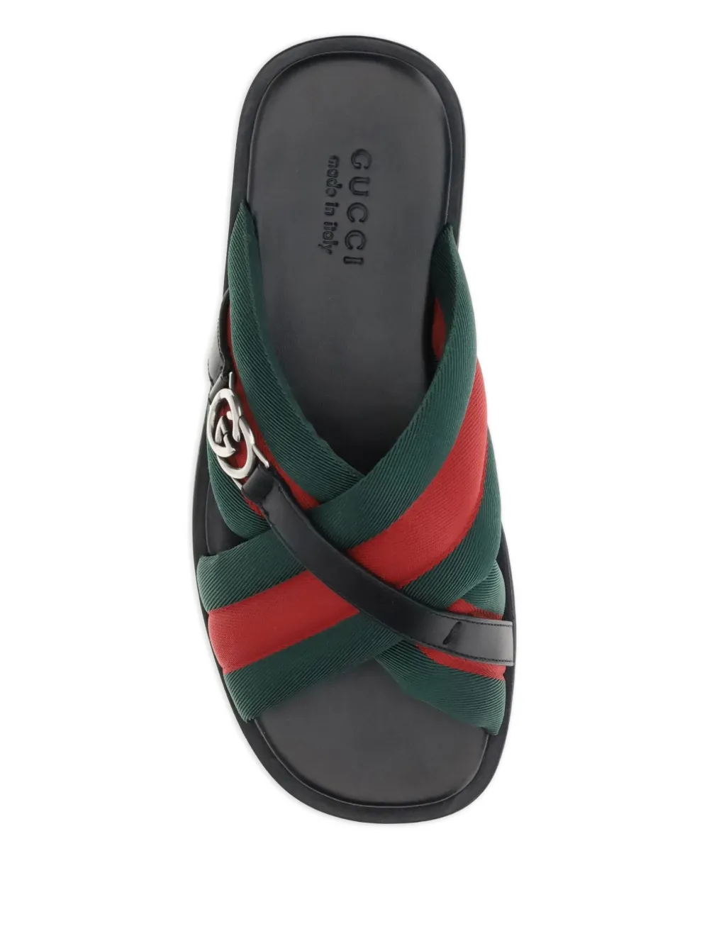 Gucci Maverik criss-cross web-stripe sandals Zwart